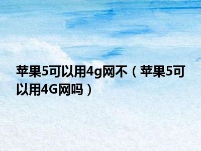 苹果5电信版可以用4g吗苹果14可以用4g的手机卡吗-第2张图片-太平洋在线下载